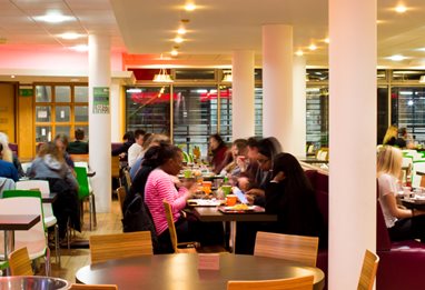 Students dining at Westlain